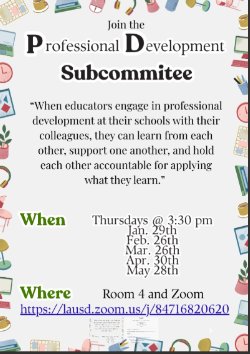 Please join our SDMC Professional Development Subcommittee Meeting